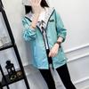 Stylish Women Jacket Coat With Zipper And Pockets Featuring Cartoon Print Design