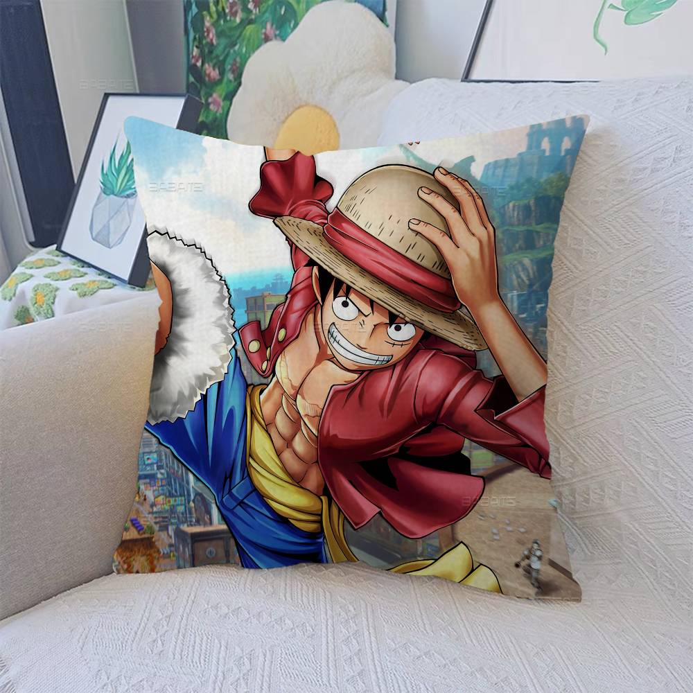 Classic Anime OONE PPIECE Office Cushion Pillowcase Car Cushion CoverXCM Lumbar Pillowcase Sofa Pillowcover