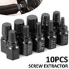 Damaged Bolt Stud Extractor Tool Broken Bolt Remover Metal Easy Out Drill Bits Broken Bolt Stud Remover Screw Extractor 10Pcs