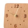 Non Ticking Silent Clock Square Shape Sturdy Wooden Table Clock on Stand Wood