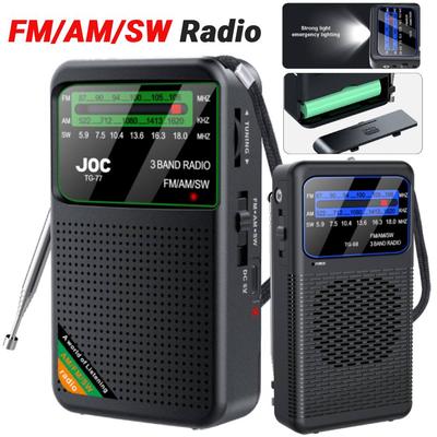 TG77 Mini Full Band Transistor Radio FM/AM/SW Radio Type-C Charging Emergency Pocket Radio with HD Display Screen