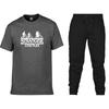 Mens Cotton Short Sleeve T-Shirt Pants Set Casual Sportswear Outfit Teens Young Adults