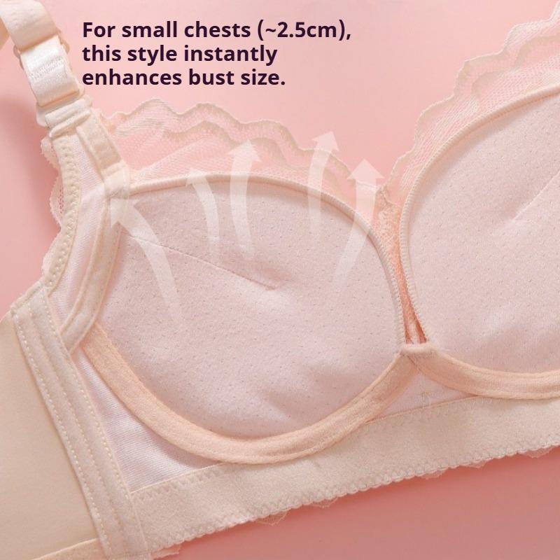 Women Lace Push‑Up Bra Wireless Thin‑Top Thick‑Bottom Bra Sexy Adjustment Bra Gather Side Fat for Small Bust