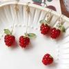 Koreanische Himbeerrote Lange Hängeohrringe mit Haken für Damen Süße Frucht Schicke Ohrringe Sommer Täglicher Schmuck Geschenk für liebliches Mädchen