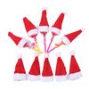 10pcs Christmas Hats Lollipop Covers Non-Woven Reusable Festive Tree Decor Party Centerpiece Table Decoration Ornaments Pendant