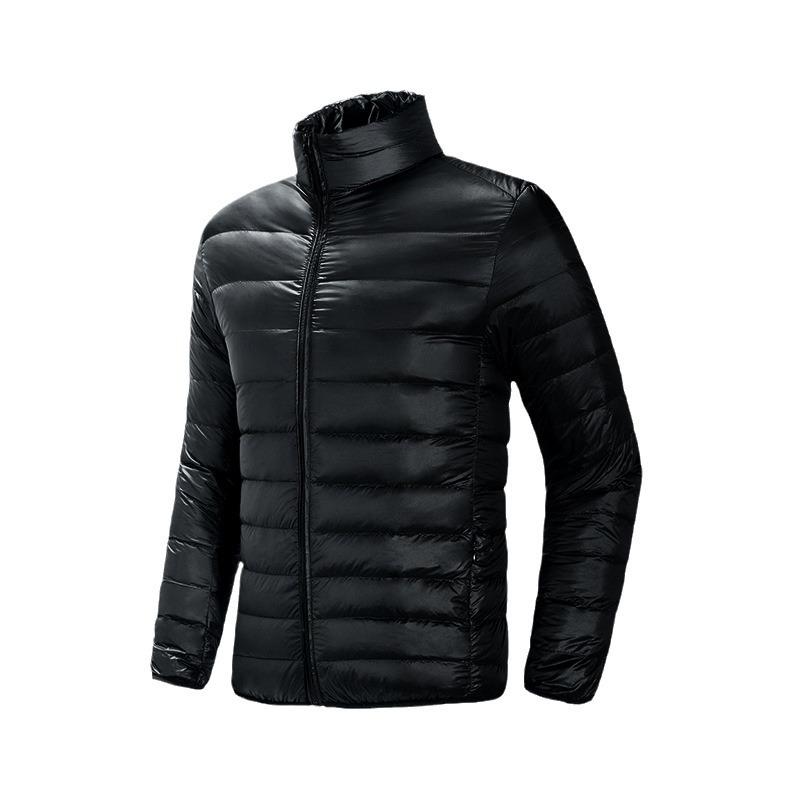 Men's Plus Size Lightweight Down Jacket - Stand-up Collar, Youth Sports, Casual Warm Outdoor Wear