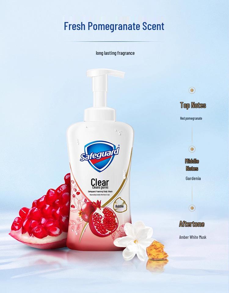 Safeguard Pomegranate Shower Gel with Long-lasting Fragrance for Men & Women, Large Family Size