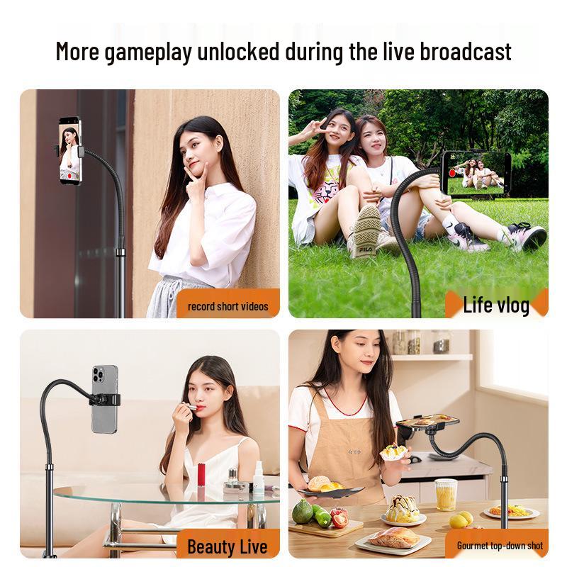Multi-Device Floor Stand: Adjustable Overhead Tripod for Tablets & Phones