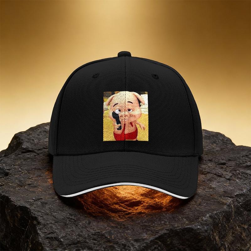 Cartoon Pig Animated Character Hat Unisex Printed Baseball Cap Sandwich Duckbill Cap Sports Hat Suitable for Daily Commute And T