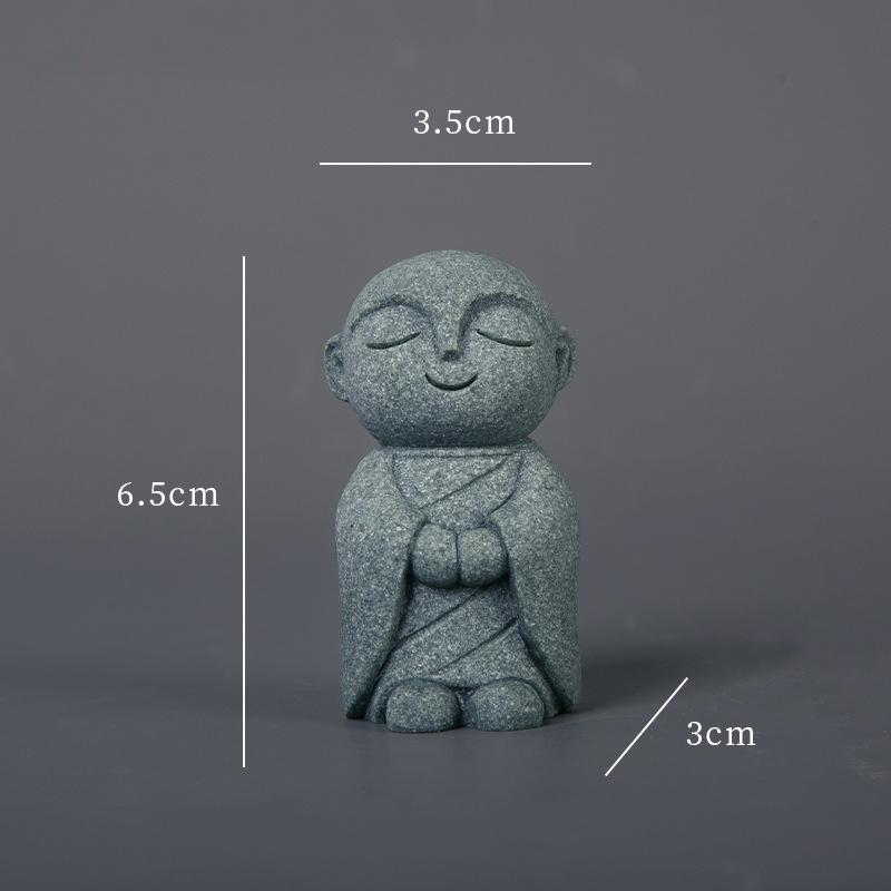 

Durable Miniature Statue Exquisite Cute Little Monks Figurine Handmade Zen Garden Ornament Aquarium Decor A7