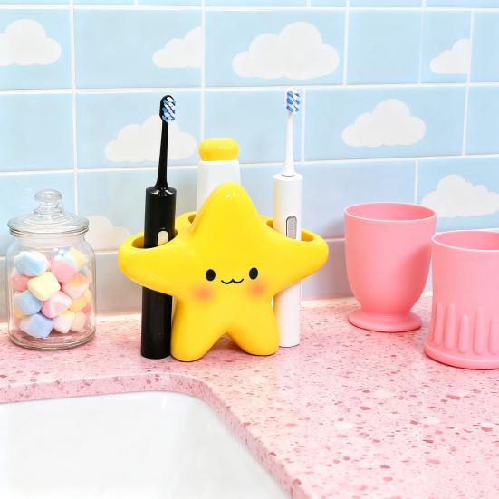1/2Pcs Electric Toothbrush Holder with Anti-Slip Design Cartoon Star Shape Stable Placement Toothbrush Organizer Bathroom Accessory