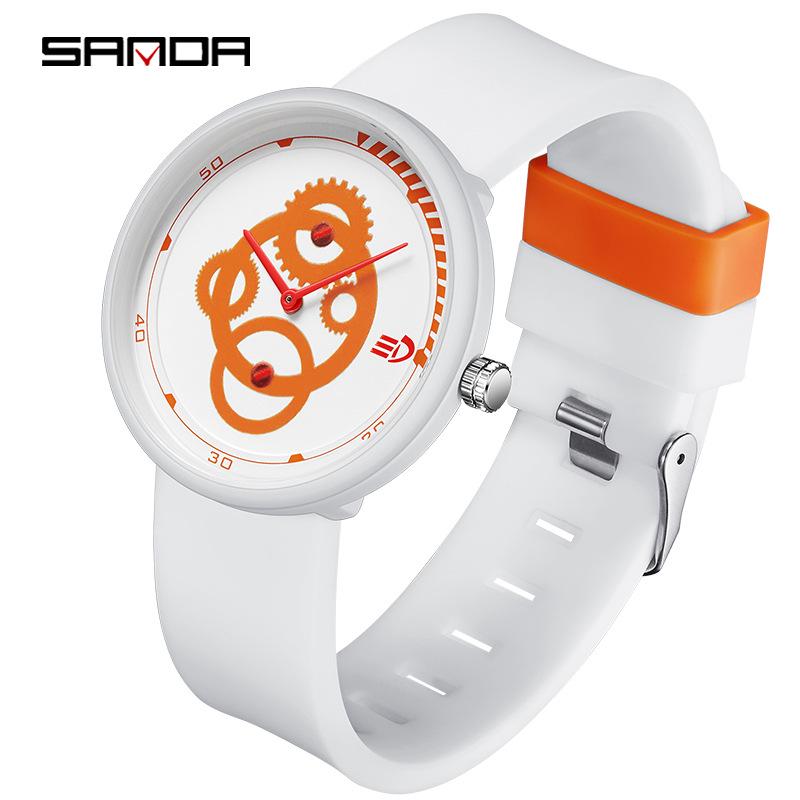 SANDA Waterproof Quartz Wristwatch - Simple, Lightweight, Versatile, Korean-Style for Students, Men, Women, and Children.