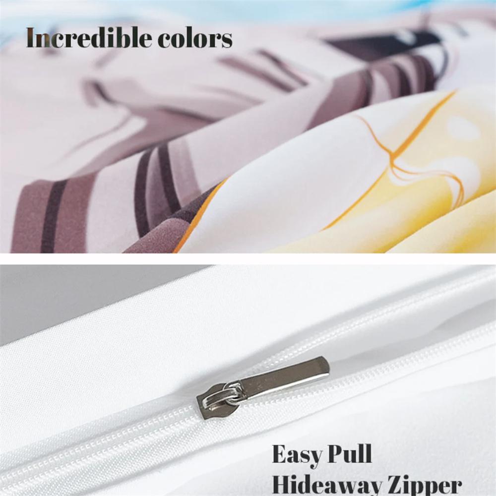 Cottagecore Winter Deer Forest 3 Pcs Beddings Pine Christmas Bedroom Decor Purple Holiday Vibe Duvet Cover Pillowcase Set