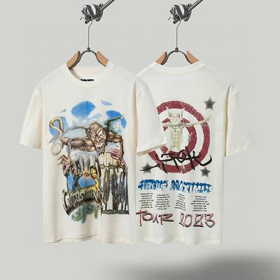 Travis Scott Utopia Turné Co-brand Heaven Hell Casual Nyomtatott Póló Egyéb Anyag