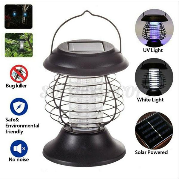 Neue solarbetriebene UV-Nachtlicht-LED-Zapper-Falle, Pest-Moskito-Mörder-Lampe, Fliegenwanze für Indoor/Outdoor-Camping