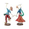 Wrought Iron Showpiece Figurine Playing Dandia Multicolor