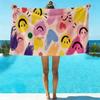 Smile Pattern Soft Absorbent Beach Blanket Towel Quick Dry Multi-Size Flat Print Design for Pool Camping Travel