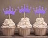Darling Souvenir| Crown Tiara Shape Cupcake Toppers| Girls Birthday Party Dessert Decorations - Pack Of