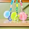 1 Piece Backpack Hanging Anti Lost Rex Rabbit Fur Keyrings Trinket Jewelry Tennis Keychain Plush Tennis Ball Pendant