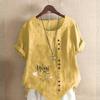 Women's Fashion Cat Letters Prined Short Sleeve T-shirt Loose Cotton Shirt Casual Loose Summer Blouse Tops Plus Size