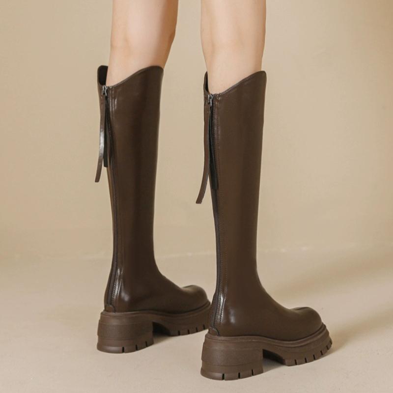 Fashion AJGS Slim Woman High Boots Fashion Women Knee-High Boots High Heel 2024 Women's Shoes Winter Soft Leather Long Boots