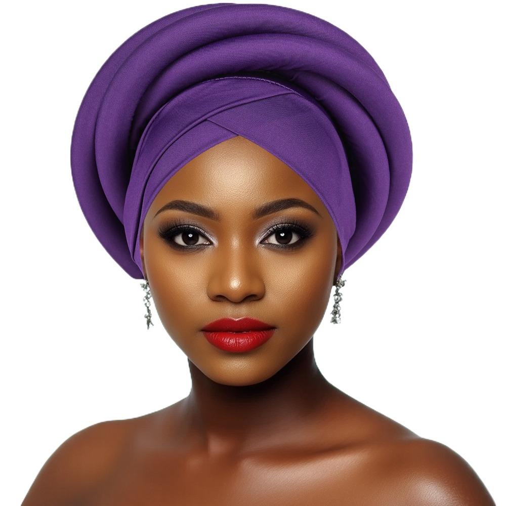 

Women Turban Wrap Twisted Braid Headwear Turban Cap Breathable Head Wraps African Accessory фіолетовий