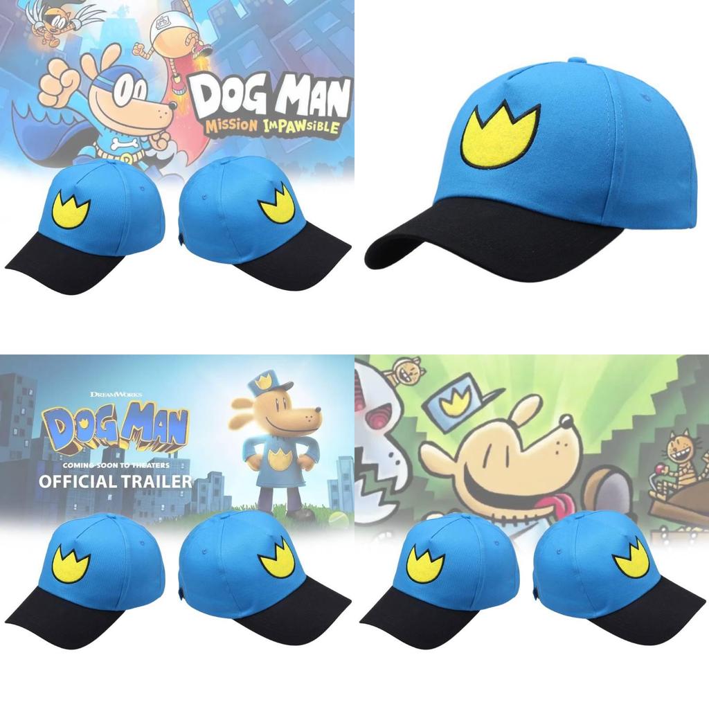 Dog Man Bestickte Baumwoll-Baseballkappe mit Sonnenschutz für Outdoor-Fans