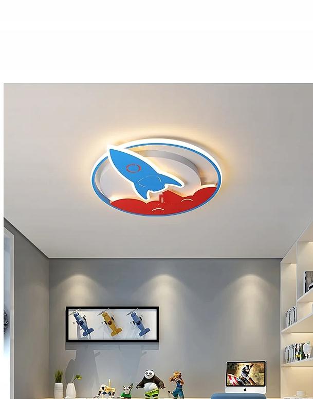Rocket Remote Control LED Ceiling Lamp for Children's Bedroom