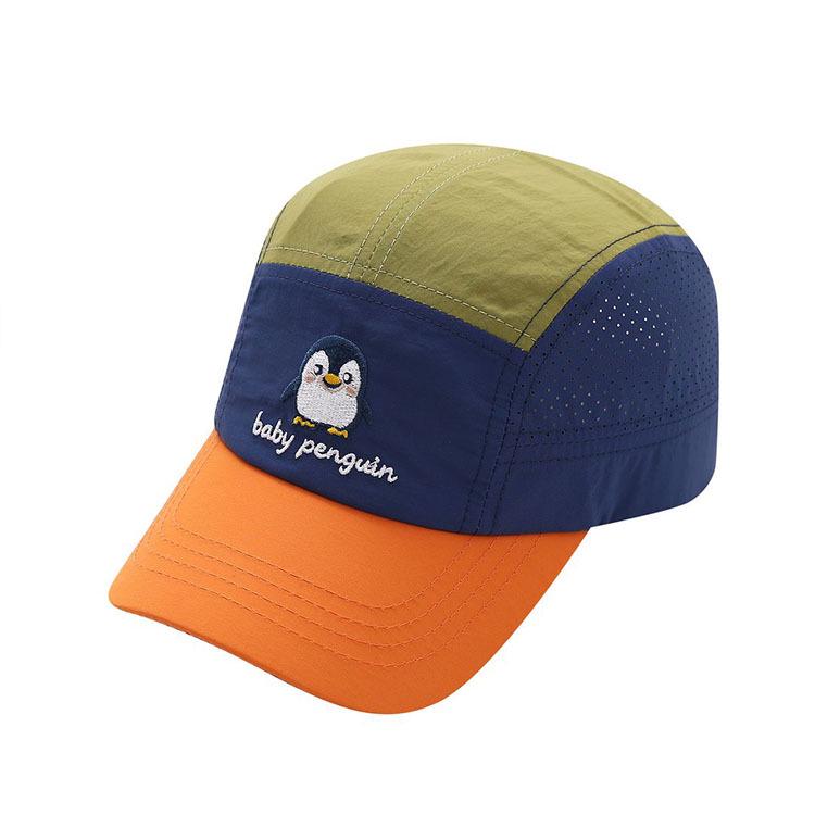Children's Quick-Drying Penguin Baseball Cap - Breathable, Sun-Protective, Thin Duckbill Hat for Summer