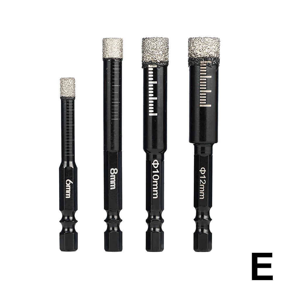 Diamond Dry Drill Bits Hex Handle Brazed Hole Saw Cutter For Marble Ceramic Tile Drilling Granite Drilling Bit 6/8/10/12mm