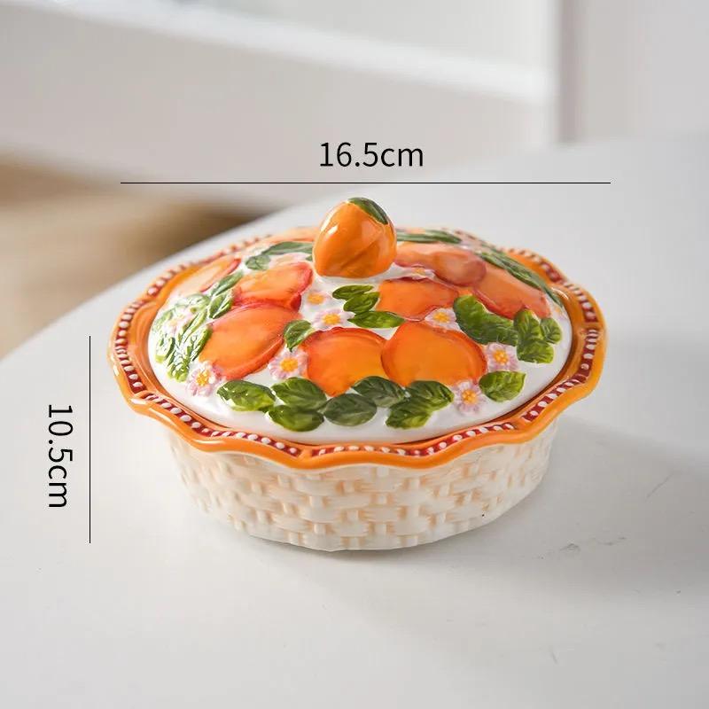 High-Quality Ceramic Dessert Bowl Ice Cream Cup Hand-Painted Embossed Home Use