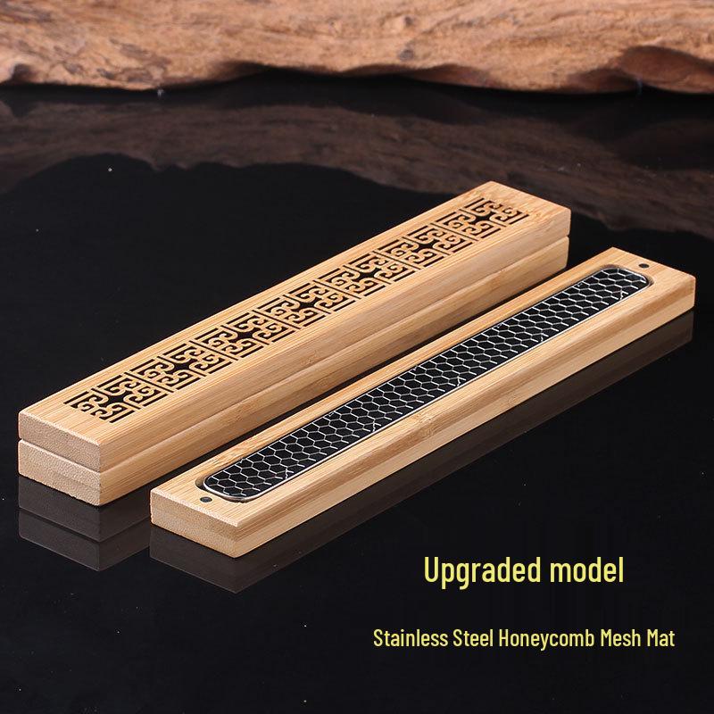 Nan Bamboo Carved Incense Stick Box and Agarwood Burner - Bamboo Hollowed-out Design for Home Use.
