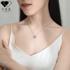 Elegant Square Pendant Necklace Women White Gold Plated Copper Chain Fashionable Office Chic Jewelry
