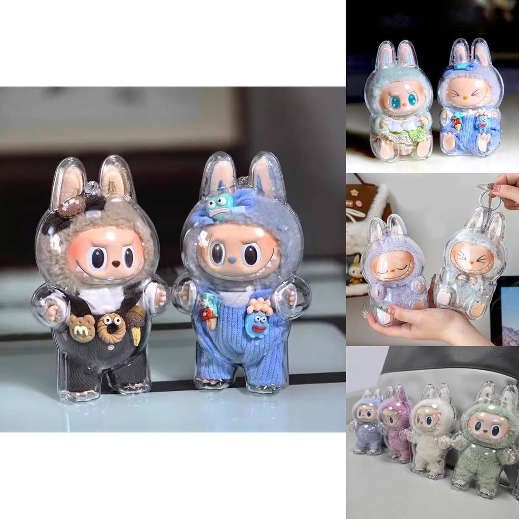 Premium Pvc Transparent Labubu Protective Shell With Macaron Design For Doll Outfits