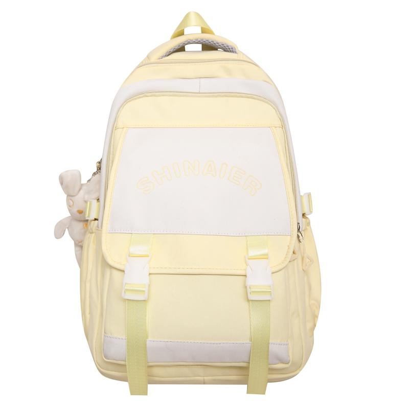 

Шкільний рюкзак великої місткості, контрастний кольоровий комп’ютерний рюкзак для учениць середньої школи жовтий