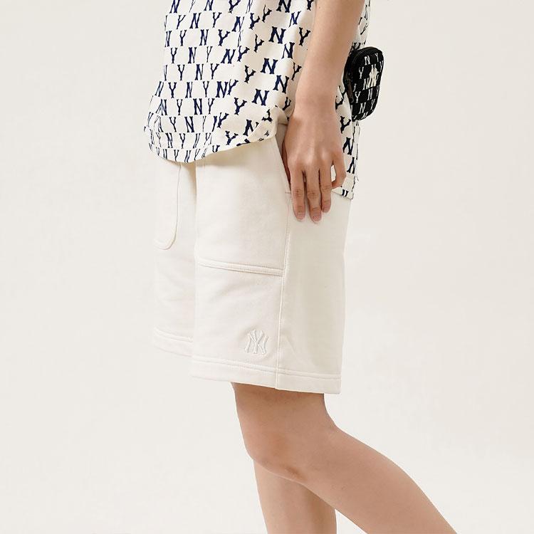 New MLB Casual Shorts Unisex Cream 3ASPB0123-50CRS