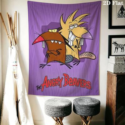 De Boze Bever Wandkleed Esthetisch Wandkleed Bedrukte Stof Deken Decoratieve Wandkleden voor Slaapkamer Woonkamer Huisdecoratie
