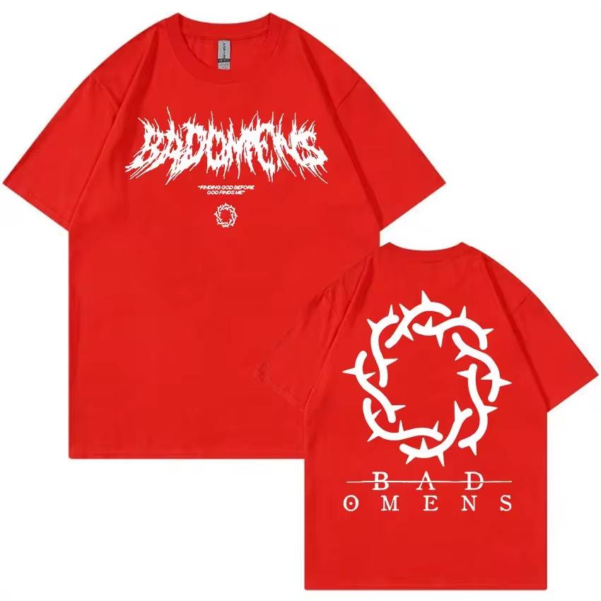 Bad Omens Band Logo Grafic T-shirt Bărbați Femei Casual Moda Supradimensionate Bumbac T-shirt Hip Hop Gothic Îmbrăcăminte T Shirt
