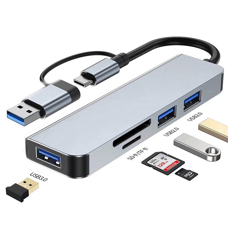 USB 3.0 Dual-Head 8-in-1 Typ-C Kartenleser & Erweiterungsdock für Laptops