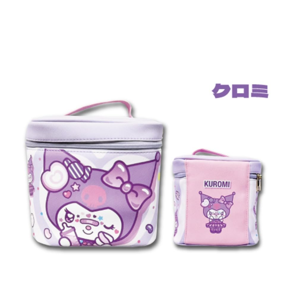 Hatayama Shoji Sanrio Vanity Pouch with Mirror Decora Kuromi H17 X W17 X D17cm 34203148 Approx.