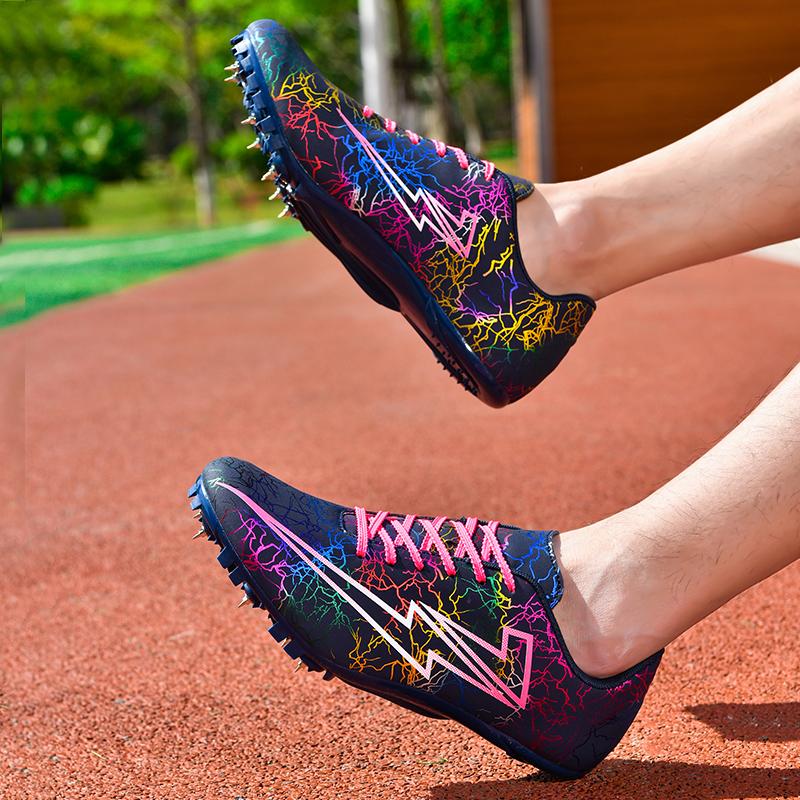 Hot Sale Pink Speed Athletics Sneaker Professional Men's Track Spikes Shoes Breathable Running Nails Training Shoes Woman 2025