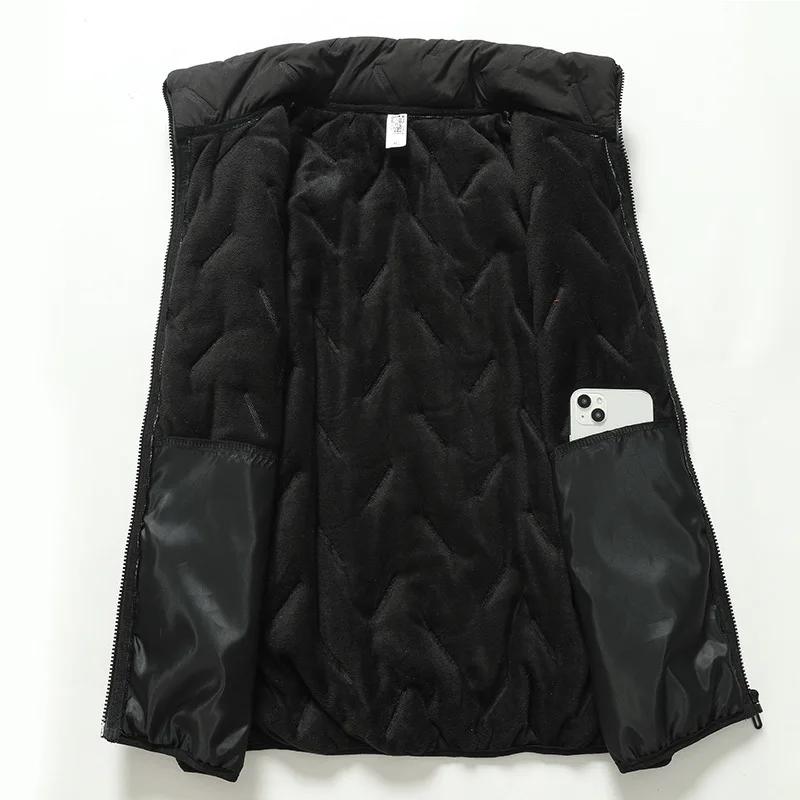 Big Size Clothing Store Vest Men Fleece-lined Lightweight Padding Warm Golf Sleeveless Jacket Male Plus Extra Large 10XL