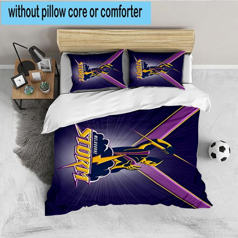 Melbourne Storm Team 3PCS Bedding set,Ideal for 1pc Duvet Cover And 2pcs Pillowcases Perfect for Fan gift,Ideal for Bedroom, Dormitory
