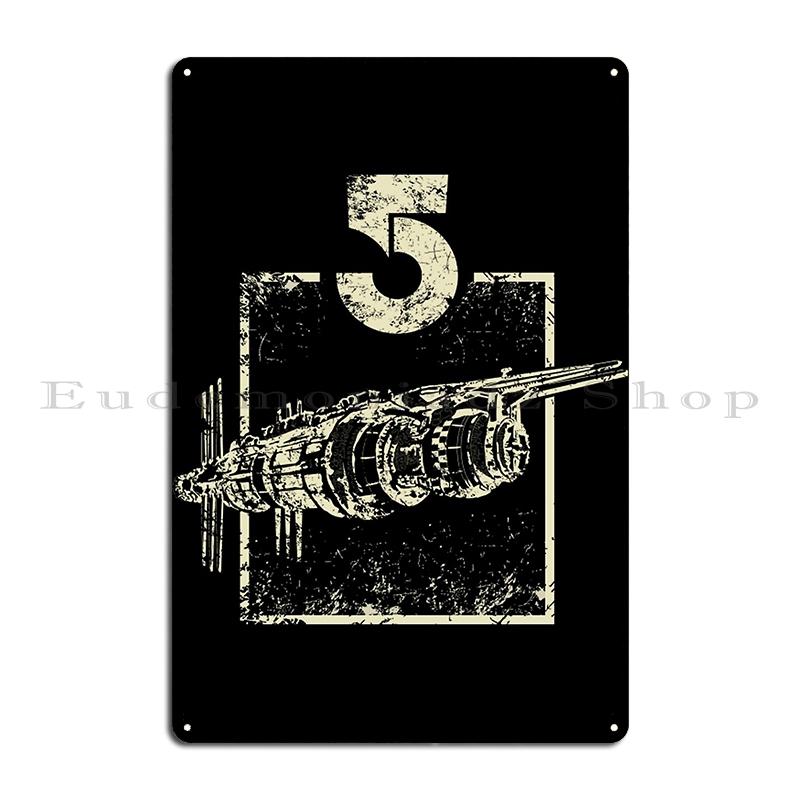 Babylon 5 Vintage Space Poster Starfury Metal Sign Retro Plates Home Club Party Babylon 5 Journev Space Tin Sign Posters