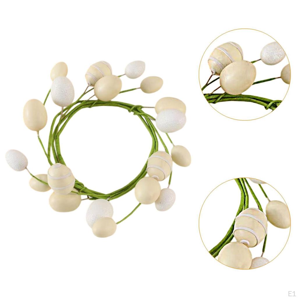 Easter Eggs Ring Wreath Artificial for Front Door Handcraft Spring Decor Home Indoor