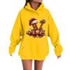 Women's Casual Comfortable Long-Sleeved Christmas Letter-Printed Warm Hooded Crew-Neck Sweatshirt