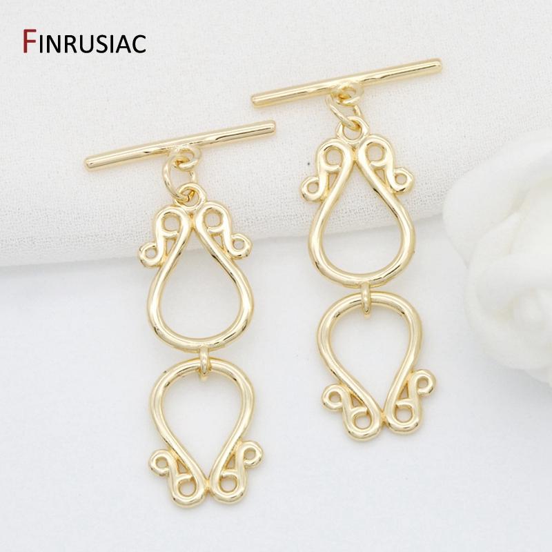 14K Gold Plated Toggle Clasps Hooks For Bracelets Necklace Making Jewelry Supplies 2026 New Design OT Clasps Accessories