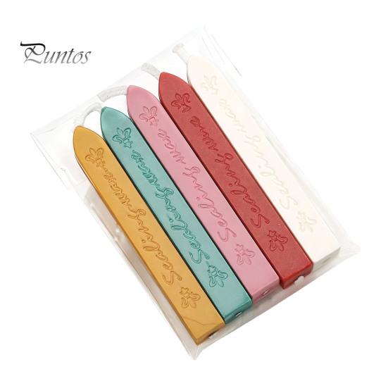 Vintage Wax Stamp Supplies 5PCS Sealing Sticks, with Wicks, Classic Color Seal Accessories Strips, for Envelope And Craft Decor Handmade Greeting Card
