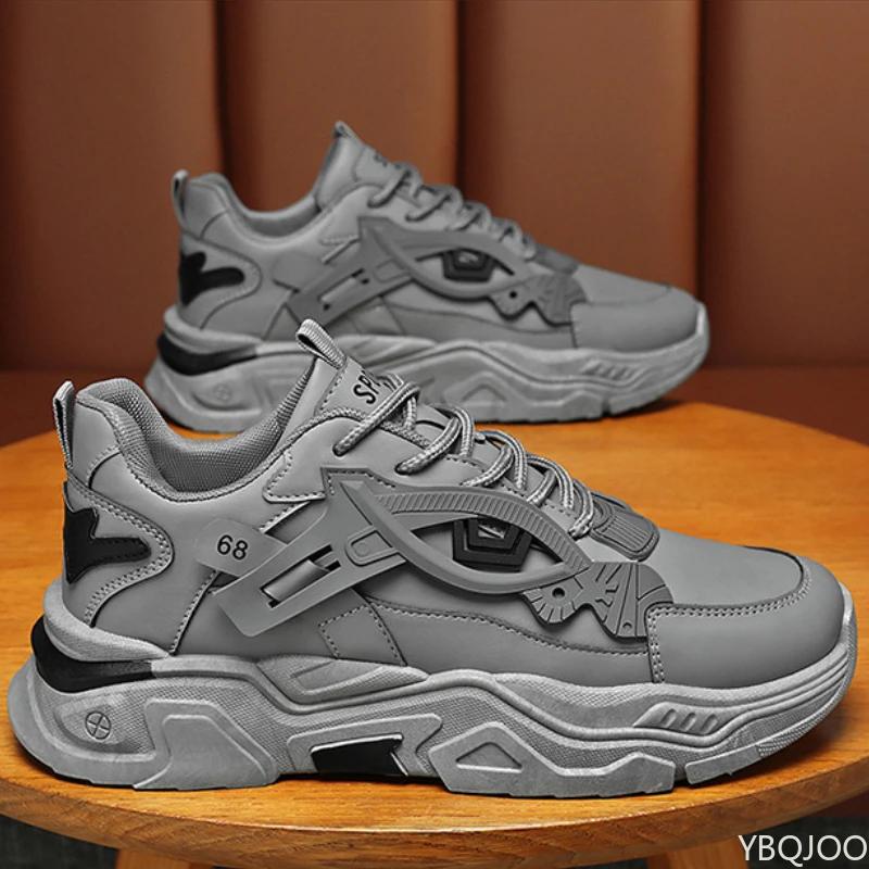 Fashion New Breathable Men's Sneakers Comfortable Platform White Shoes Trend Lace-up Vulcanized Shoes White Casual Sneakers Zapatillas