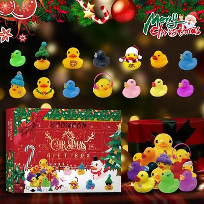 24 Days Of Christmas Advent Calendar Countdown Calendar With 24X Rubber Duck Toys Christmas Countdown Toys For Kids Friends